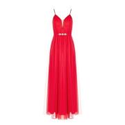 Effen jurk met juweeldetails Rinascimento , Red , Dames