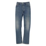 Blauwe Katoenen Jeans met Iconische Sterren Golden Goose , Blue , Here...