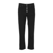 Zwarte Loose Fit Jeans met Riemlussen Dondup , Black , Dames