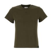 Stijlvolle Army Green Katoenen T-shirt Courrèges , Green , Dames