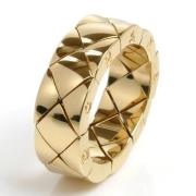 Pre-owned Metal rings Chanel Vintage , Yellow , Dames