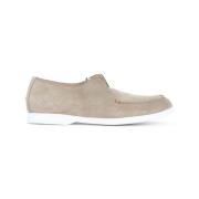 Stijlvolle Nude Leren Veterschoenen Kiton , Beige , Heren