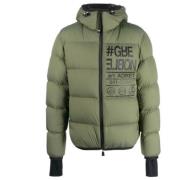 Groene Gewatteerde Donsjas met Quiltontwerp Moncler , Green , Heren