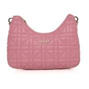 Gewatteerde Medium Tas met Kettingband Guess , Pink , Dames