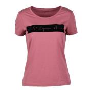 Katoen Modal Elastaan T-shirt Emporio Armani EA7 , Pink , Dames