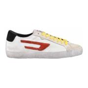 Leren Sneakers met Rubberen Zool Diesel , White , Heren