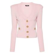 Rose Clair Cardigan Balmain , Pink , Dames