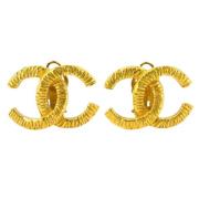 Pre-owned Metal earrings Chanel Vintage , Yellow , Dames