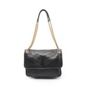 Pre-owned Leather shoulder-bags Yves Saint Laurent Vintage , Black , D...