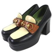 Pre-owned Leather flats Gucci Vintage , Black , Dames