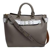 Pre-owned Leather handbags Burberry Vintage , Gray , Dames