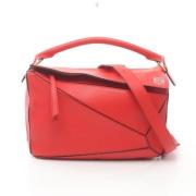 Pre-owned Leather handbags Loewe Pre-owned , Red , Dames