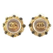 Pre-owned Metal earrings Chanel Vintage , Yellow , Dames