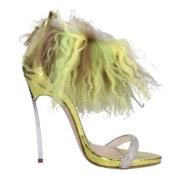 Met Hak Geel Casadei , Yellow , Dames