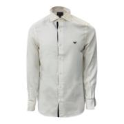 Wit Regular Fit Overhemd met Geborduurd Adelaarslogo Emporio Armani , ...