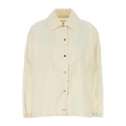 Elegant Ivory Cotton Jacket Jil Sander , Beige , Dames