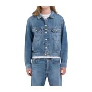 Heren Denim Jas Replay , Blue , Heren