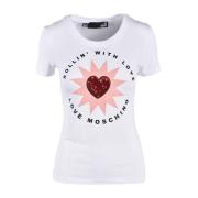 Witte T-shirt uit Love Moschino Collection Love Moschino , White , Dam...