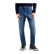 Blauwe Basic 5-Pocket Jeans Emporio Armani , Blue , Heren