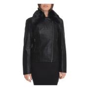 Afneembare faux fur biker jack Guess , Black , Dames