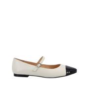 Musa Bicolor Leren Ballet Flats Alohas , White , Dames