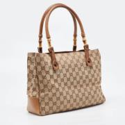 Pre-owned Canvas totes Gucci Vintage , Brown , Dames