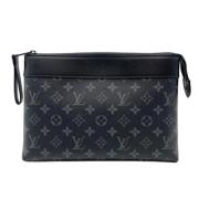 Pre-owned Canvas clutches Louis Vuitton Vintage , Gray , Dames