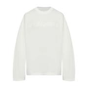 Wit Katoenen T-shirt met Logo Print Jil Sander , White , Heren