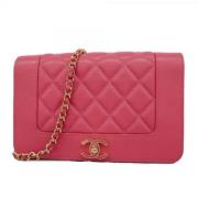 Pre-owned Leather wallets Chanel Vintage , Pink , Dames