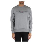 Geborduurde katoenen crewneck sweatshirt Tommy Hilfiger , Gray , Heren