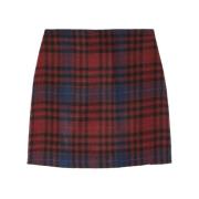 Uitlopende Wollen Rok met Verborgen Rits Max Mara Weekend , Red , Dame...