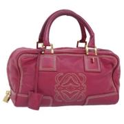 Pre-owned Leather handbags Loewe Pre-owned , Pink , Dames