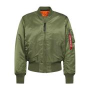 Groene Bomberjack met Geribbelde Details Alpha Industries , Green , He...