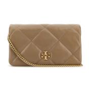 Grijze Leren Kira Clutch Tas Tory Burch , Gray , Dames