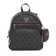 Stijlvolle Power Rugzak met Voorvakken Guess , Black , Dames