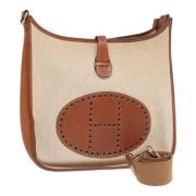 Pre-owned Canvas shoulder-bags Hermès Vintage , Beige , Dames