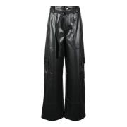 Nep Leren Broek Guess , Black , Dames