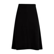 Zwarte A-lijn Rok met Split Douuod Woman , Black , Dames