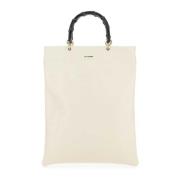 Ivoor Leren Winkel Tas Jil Sander , Beige , Dames