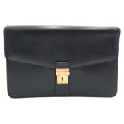 Pre-owned Leather clutches Salvatore Ferragamo Pre-owned , Black , Dam...