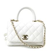 Pre-owned Leather chanel-bags Chanel Vintage , White , Dames