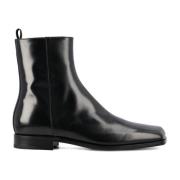 Geborsteld leren enkellaarzen Prada , Black , Heren