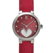 Pre-owned Leather watches Louis Vuitton Vintage , Red , Dames