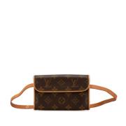 Pre-owned Canvas clutches Louis Vuitton Vintage , Brown , Dames