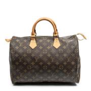 Pre-owned Canvas handbags Louis Vuitton Vintage , Brown , Dames