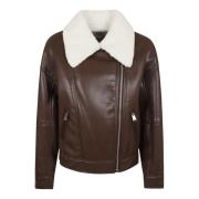 Chocolade Ivoor Moto Jas Simkhai , Brown , Dames