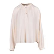 Katoenen Blend Shirt Pomandère , Beige , Dames