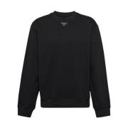 Logo Plaque Sweatshirt Prada , Black , Heren