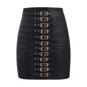 Zwarte leren rok Dita Manokhi , Black , Dames