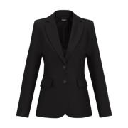 Zwarte Twill Stretch Blazer Jas Marella , Black , Dames